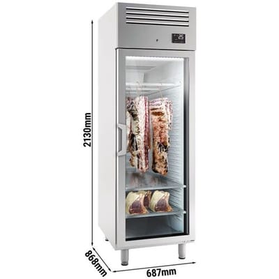 GGM Gastro Dry Aging Fleischreifeschrank - 680mm - 1 Glastür - Edelstahl Zilver