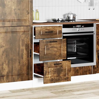 vidaXL - Onderkast - Porto - bewerkt - hout - gerookt - eikenkleurig