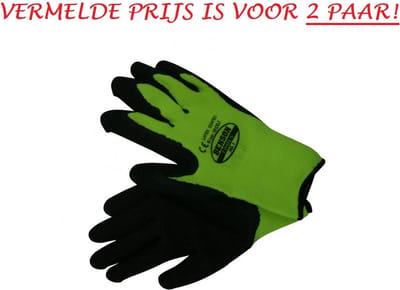 Benson werkhandschoenen heren - winterhandschoen latex gecoat - maat 10 XL - per 2 paar