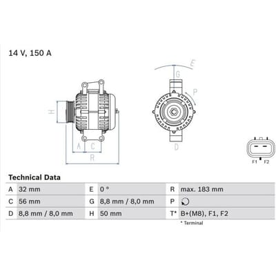 Driefasige generator BOSCH 0 986 047 460