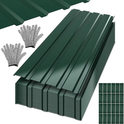 Dakplaten Set - Golfplaten Staal - Carport Bedekken - Roestvrij Weerbestendig - 115x45cm 12m2 - Groen