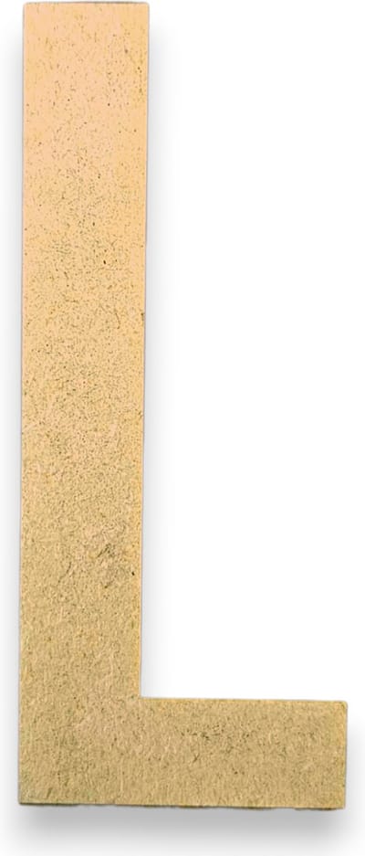 MGM Trading - L - Letters en Cijfers van MDF - 10 cm hoog - 9MM Dik - Beige - Laser gesneden - Per Stuk