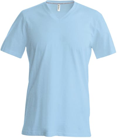 Kariban Heren Korte Mouw V Hals Slim Fit T-Shirt (Hemelsblauw)