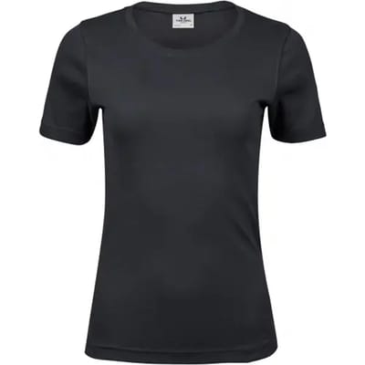 Tee Jays - Dames Interlock T-shirt - Dark Grey (Solid) maat S