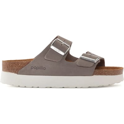 Damessandalen van nubuckleer Papillio Arizona Platform