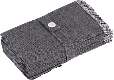 La'Moussawi ® Set van 12 Luxe Katoenen Servetten met Ruches in Zwart-Wit voor Feesten en Meer
