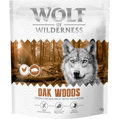 Wolf of Wilderness Adult "Oak Woods" Wild Zwijn - graanvrij - 1 kg: nieuwe receptuur