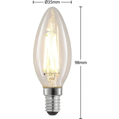 Arcchio LED filament lamp, kaarsvormig, E14, 4 W, helder