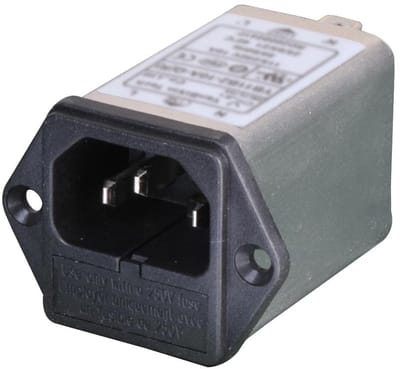 Gefilterde Ingang - IEC Connector - Stroomfiltering - Ingebouwde Zekering - 6A 250V AC