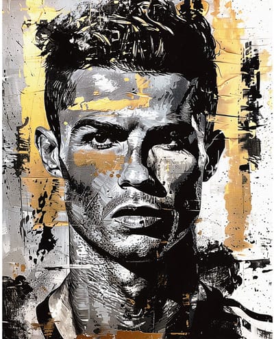 Cristiano Ronaldo Poster - 43 x 61 cm - Paint collection - Bekende Voetballer - Geschikt om in te lijsten - Voetbal posters