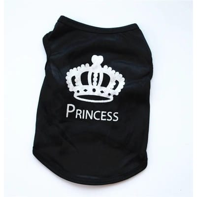 Vêtements de Princesse à Motif Couronne Cool pour Petits Chiens Chien Chat T-shirt Gilet pour Chiot Vêtements d'Été Débardeur Vêtements pour Animaux de Compagnie L