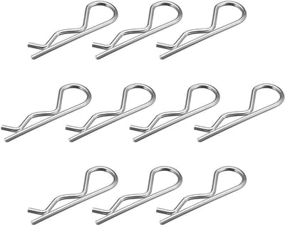 sourcing map 50 stuks koolstofstaal R-vorm veerstekker clip-bevestigingselementen 1,2 mm x 21 mm 3.5mm x 75mm (10Pcs)