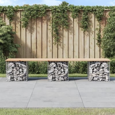 Tuinbank - Buitenbank Bankje - Ontspannen Buiten Zitten - Schanskorf Design - 203 x 44 x 42 cm - Houtkleur