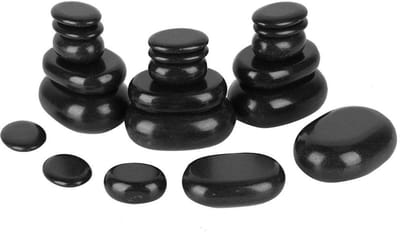 Cosensi - Dailygoody - Professionele Massagestenen Set - Natuursteen - 20 Stuks - Hot Spa Rock - Basaltstenen - Geschikt voor Massagetherapie - Zwart
