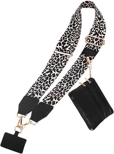Verstelbare Telefoonketting met Tas, Lanyard met Ritscompartiment voor Reizen, Winkelen en Mobiele Telefoon Accessoires