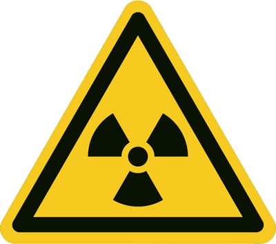 Radioactief sticker 200x200 mm - vinyl - ISO 7010 W003