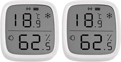 Temperatuur Vochtigheidssensor - Binnenthermometer Hygrometer - Real-time Monitoring - LCD Scherm Vernieuwing - 62.5x59.5mm - Wit