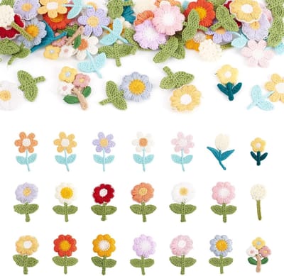 Kleurrijke Bloem Motief Strijkapplicaties - 42 Stuks Geborduurde Patches voor Kostuums, Rugzakken en Hoeden