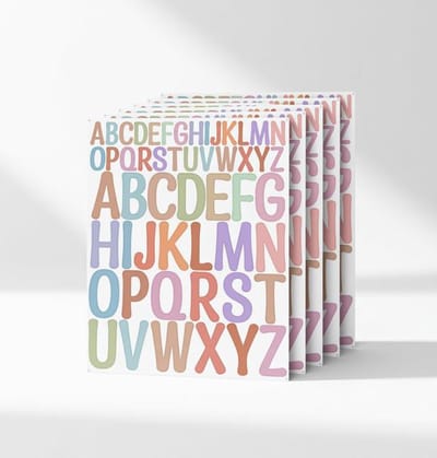 Maison Elara Letter Stickers - Alfabet Stickers - Personaliseren van Objecten - Weerbestendig Vinyl - 416 Stuks - Kleurrijk
