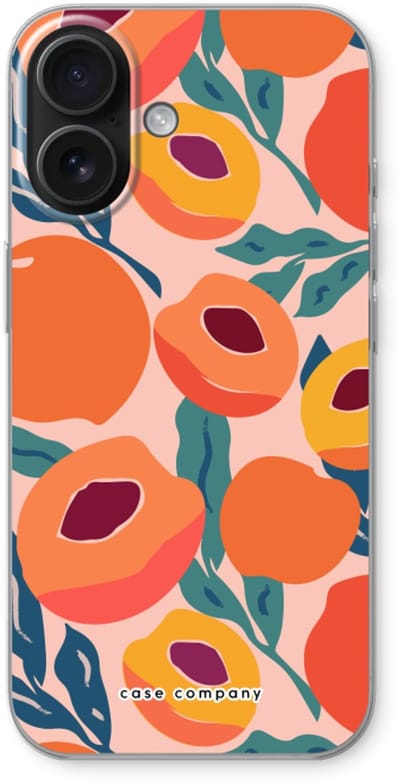 Case Company® - Hoesje geschikt voor iPhone 16 hoesje - Perzik - Soft Cover Telefoonhoesje - Bescherming aan alle Kanten en Schermrand
