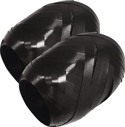 2x Inpaklint Krullint Decoratielint Cadeaulint Sierlint - Zwart - 20m x 5mm