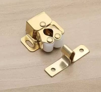 TLVX Rolvanger set Goud kleur / Deurklem / Lade klem / Meubel Kast Deur Stopper / Kastklem / Deurstopper / Deurstop slot gesp / Deur vast zetter / Meubel klem / Meubelbeslag / Vintage Kastdeur rol vanger / Meubelvanger / Magneet vervanger deur
