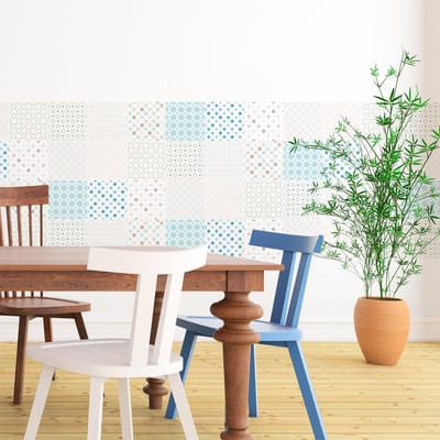 Zelfklevende tegelmuurstickers voor keuken en badkamer - 9 Scandinavische tegelstickers van Nikita - 9 stickers 10x10cm