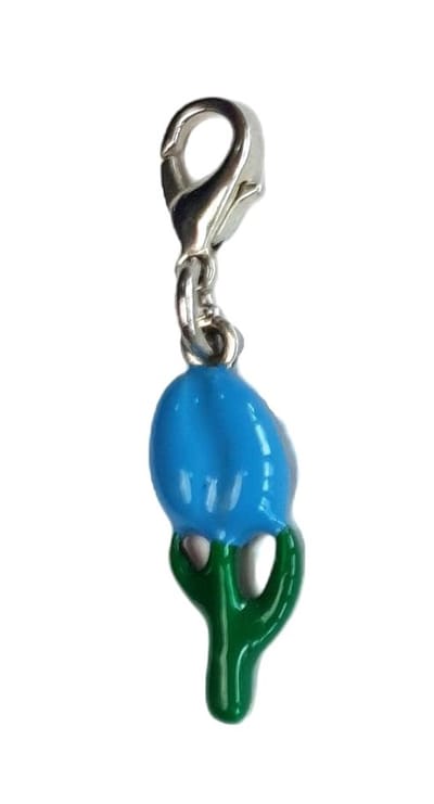clip met hollandse bedel verzilverd of handgeschilderd delftsblauw, voor bedelarmband of tas.