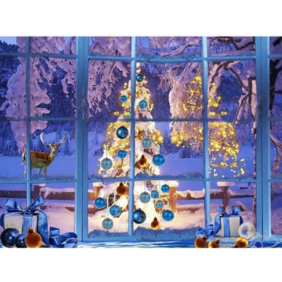 Diamond Painting Winterlandschap Kerstfoto van Strassborduurwerk Kerstboombehang 20X30CM