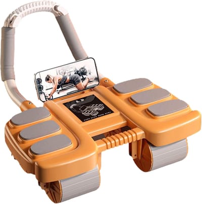 Buikspierroller - Core trainer - Romptraining thuis - Automatische rebound - 42 x 36 x 24 cm - Oranje