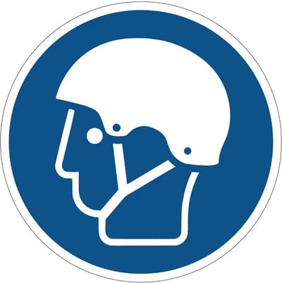 Sporthelm dragen verplicht gebodssticker - M066 | 10 cm