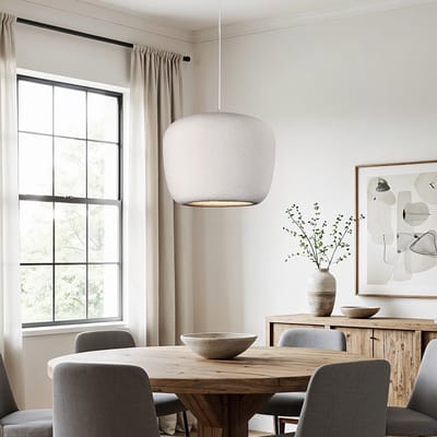 LumenXL LumenXL - Wabi Sabi hanglamp Kumo - Ø40 cm - Steeneffect - Wit - E27