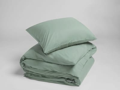 Yumeko dekbedovertrek percal katoen jade groen 140x200 + 1/60x70 - Bio, eco & fairtrade