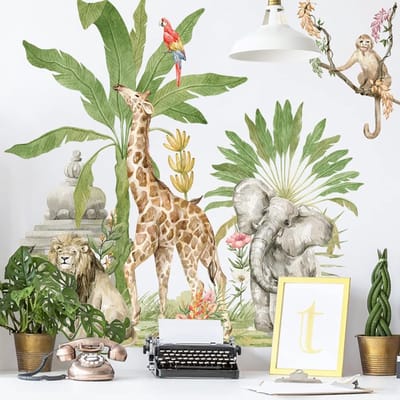 Dailygoods- Wandstickers Dieren - Muurstickers Kinderen - Muurstickers Babykamer - Verwijderbaar - Vinyl - Decoratie voor Slaapkamer - Muursticker