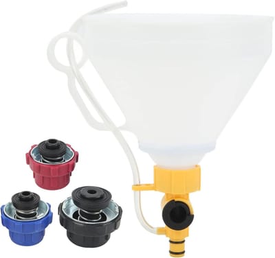 Koelvloeistof Vullen Trechter Kit met 3 Adapters - Radiator ontluchting - Bijvullen van koelvloeistof