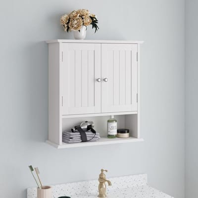 Wandkast - MUVOE - Badkamer - Wit - MDF - Verstelbare planken wit