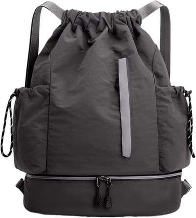 Sporttas met Trekkoord - Reiszak Gymtas - Sport en Reizen - Waterdicht Materiaal - 25L - Grijs