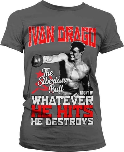 Rocky Dames Tshirt -L- Ivan Drago The Siberian Bull Grijs