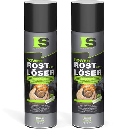 Spraytive 2x 500ml roestoplosser mos2 kruipolie smeermiddel voor bouten en moeren dringt diep door beschermt tegen roest en corrosie