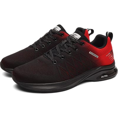 Hardloopschoenen voor Heren Modieus Grote Maten Casual Sport Vetersluiting Mesh Ademend Antislip Buiten Nieuwe Wandelschoenen voor Heren 39 black
