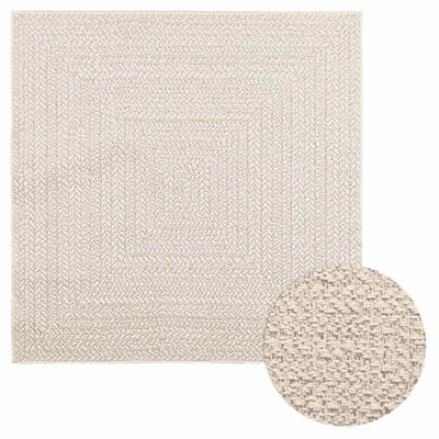 vidaXL - Vloerkleed - ZIZUR - room - binnen - en - buiten - 120x120 - cm - jute - look