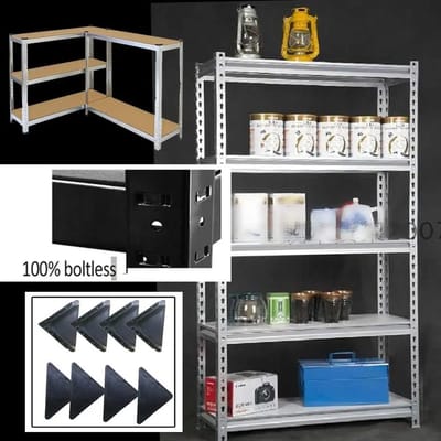 Opbergplanken Voor Zwaar Gebruik - 170x75x30 - Kast - Verstelbare Metalen Garageplank - Werkplaatsplank - Maximale Belasting 875 kg - Eenvoudige Installatie - Geschikt Voor Schuur, Opslag en Kantoor