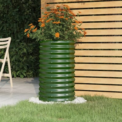 vidaXL - Plantenbak - 40x40x68 - cm - gegalvaniseerd - staal - groen