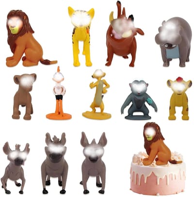 Dailygoods- Taartdecoratie Leeuwenkoning - Taarttopper - IJsfontein - Taartversiering - Verjaardagsfiguren - Perfect voor kinderverjaardagen - Taartfiguren