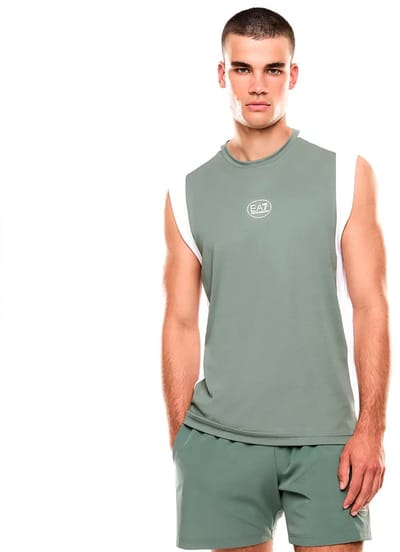 Ea7 Emporio Armani 7m001527_af22175 Mouwloos T-shirt Groen M Man