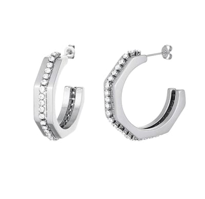 Jewels by Jenty | Oorbellen met zirkonen details | Yehwang | zilver | chic | zirkoon | Cadeau voor haar | Tieners