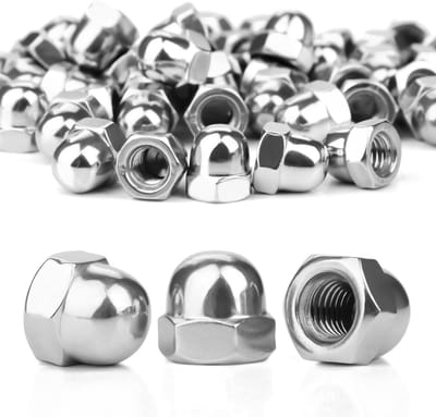 Hoogwaardige RVS M12 Cap Nuts - 10 Stuks DIN 1587, Hexagon Moeren voor Schroefdraad en Bouten