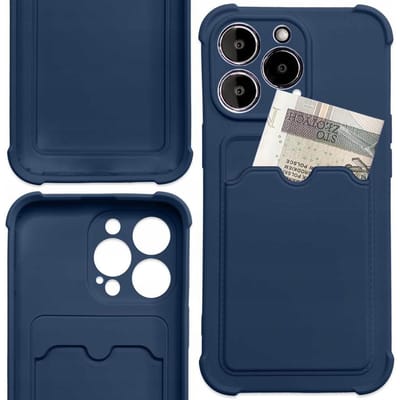 Card Armor Case étui pokrowiec pour Xiaomi Redmi 10X 4G / Xiaomi Redmi Note 9 portefeuille pour carte étui blindé en silicone Air Bag bleu marine