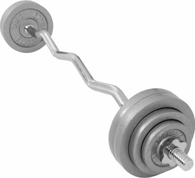 Gorilla Sports EZ-curlset 35 kg - Gietijzer - Halter met Gewichten- 30 mm