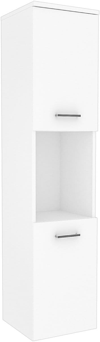Kolomkast Krildihana 131x30x30 cm wit en zilverkleurig [en.casa]